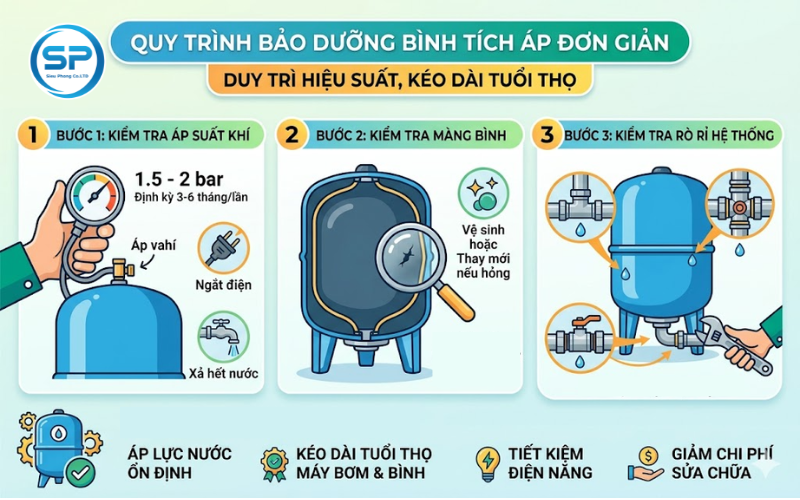 Mẹo bảo dưỡng bình tích áp giúp tăng hiệu suất và giảm chi phí vận hành