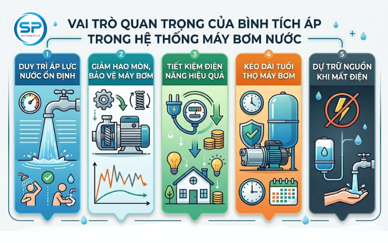 Vai Trò Của Bình Tích Áp Giúp Máy Bơm Hoạt Động Ổn Định